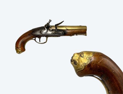 Pistola navale a pietra focaia Inghilterra, Londra circa 1800