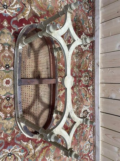 Louis XVI piano bench in Canage et Bois Rechampi