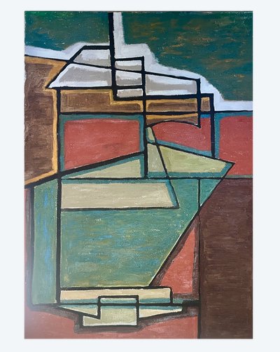 Pittura XX° geometria astratta Gilbert Thevenot gruppo artistico Rencontres