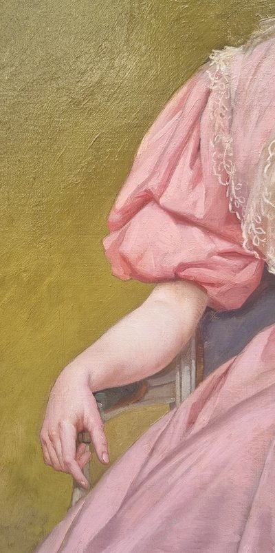 Pierre OUTIN - Ritratto di giovane donna con ventaglio