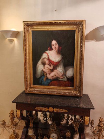 Neo-Classical painting "Virgin and Child" - French school Early 19th century