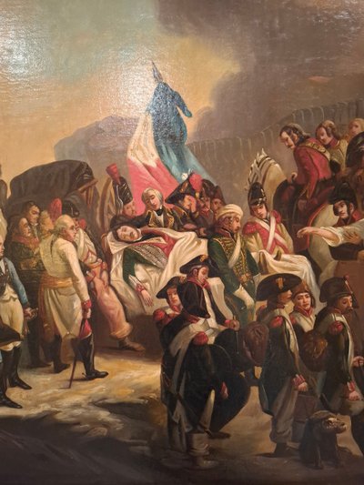 Painting depicting the death of General Marceau after François Bouchot, 19th century.