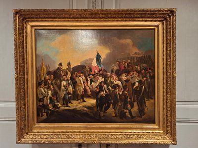 Painting depicting the death of General Marceau after François Bouchot, 19th century.