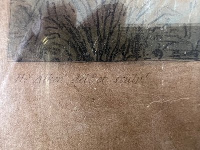 Alter Stich - Henry Alken - "Going Down a Difficulty" - Treibjagd - England - 1830