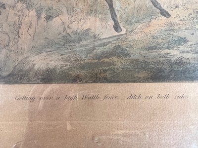 Alter Stich - Henry Alken - "Going Down a Difficulty" - Treibjagd - England - 1830
