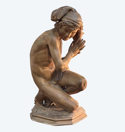 Jean-Baptiste Carpeaux Il pescatore con la conchiglia Terracotta
