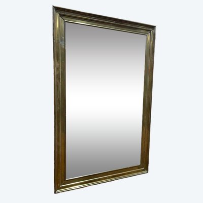 Miroir de bistro - brasserie en laiton et mercure 