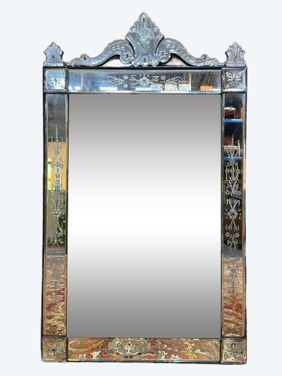Miroir vénitien époque Napoléon III 130/75 cm