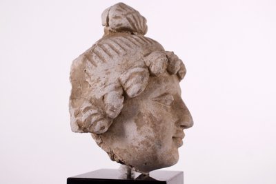 Tête de Bodhisattva en stuc du Gandhara