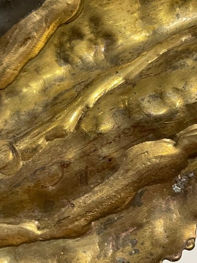 Henri Fernandez - Applique Poisson en laiton et agate Circa 1970