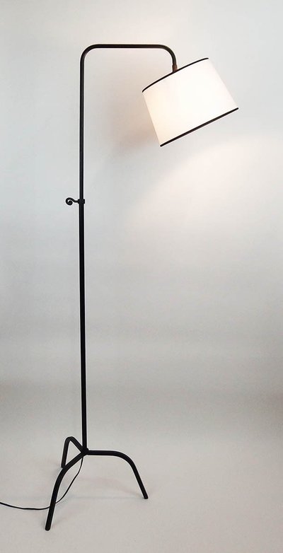 Adjustable floor lamp in wrought iron 1950