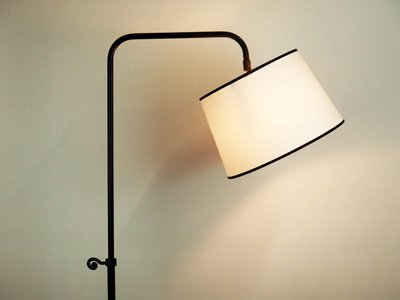 Adjustable floor lamp in wrought iron 1950