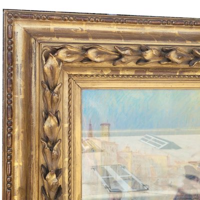 Stoffhändler in Venedig, gerahmtes Pastell, Anfang des 20. Jahrhunderts