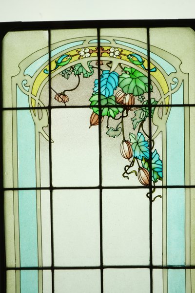 Glasmalerei - Blumenfenster im Jugendstil