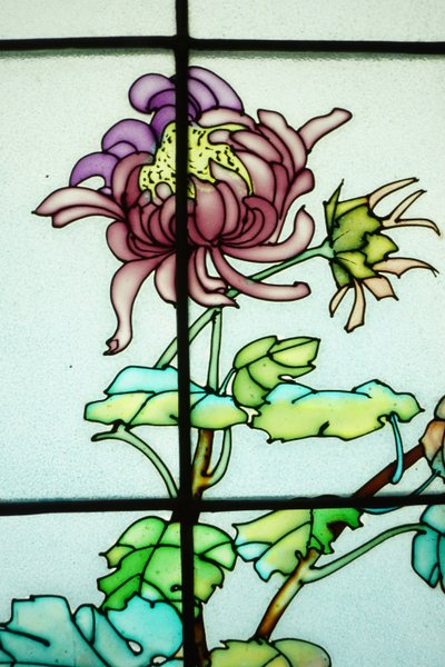 Glasmalerei - Blumenfenster im Jugendstil
