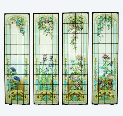 Glasmalerei - Blumenfenster im Jugendstil