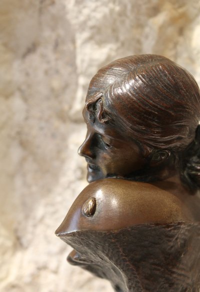 Scultura in bronzo di un busto femminile Jean Garnier (1853-1930)
