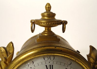 Small ormolu gardener clock with watering can Berthoud Paris 19th century