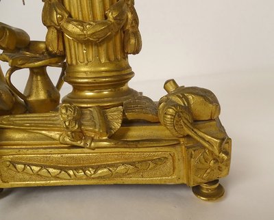 Small ormolu gardener clock with watering can Berthoud Paris 19th century