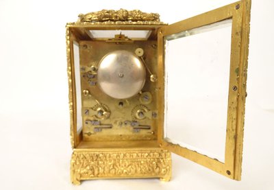 Russian travelling officer's clock gilt bronze Kreitz St Petersburg 19th century