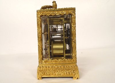 Russian travelling officer's clock gilt bronze Kreitz St Petersburg 19th century