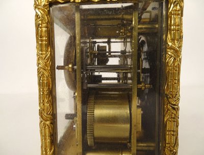 Russian travelling officer's clock gilt bronze Kreitz St Petersburg 19th century