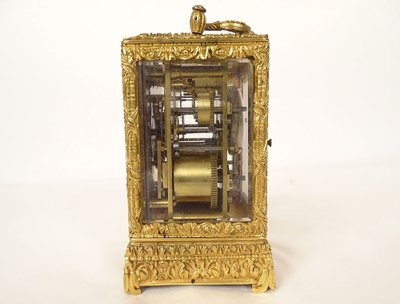 Russian travelling officer's clock gilt bronze Kreitz St Petersburg 19th century