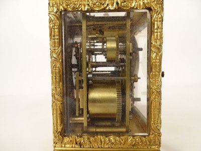 Russian travelling officer's clock gilt bronze Kreitz St Petersburg 19th century