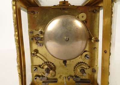 Russian travelling officer's clock gilt bronze Kreitz St Petersburg 19th century