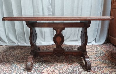 Neo-Renaissance solid oak table
