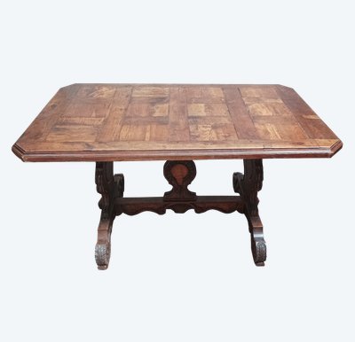 Neo-Renaissance solid oak table