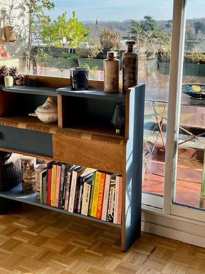 Console and shelving unit, 30s-50s makeover