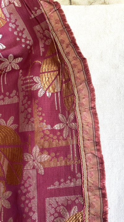Tissu ancien Art Déco en Coton/ Lin/ Soie 1