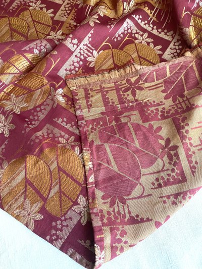 Tissu ancien Art Déco en Coton/ Lin/ Soie 1