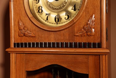  Orologio da pavimento Gustav Becker Art Déco in noce tedesco, 1920 circa