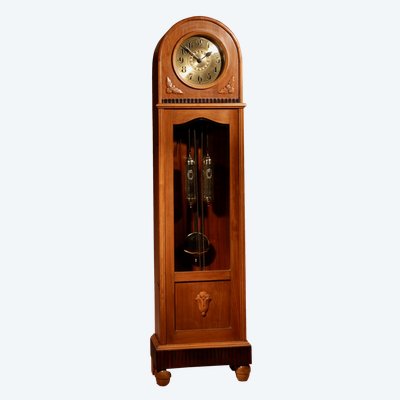  Orologio da pavimento Gustav Becker Art Déco in noce tedesco, 1920 circa