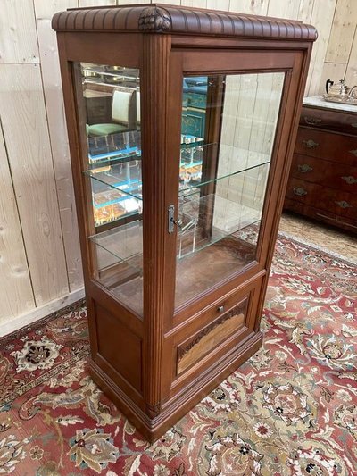 VITRINE ART DECO ERA in noce
