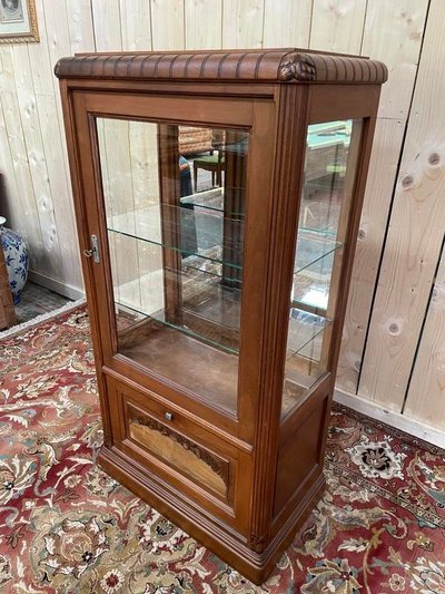VITRINE ART DECO ERA in noce