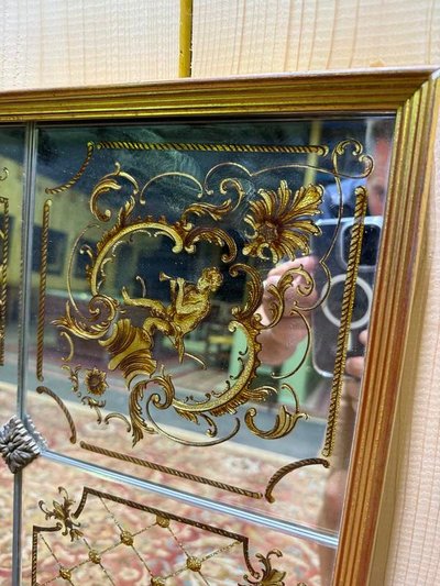Bistro mirror - Art Nouveau Style Glass Brasserie