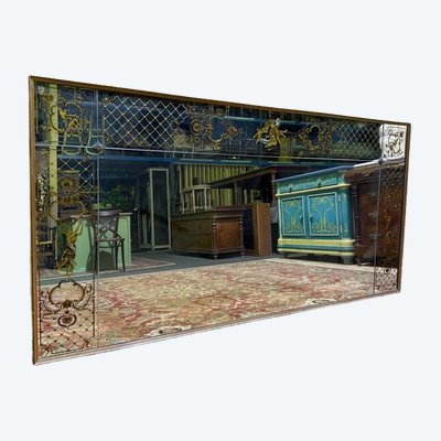 Bistro mirror - Art Nouveau Style Glass Brasserie