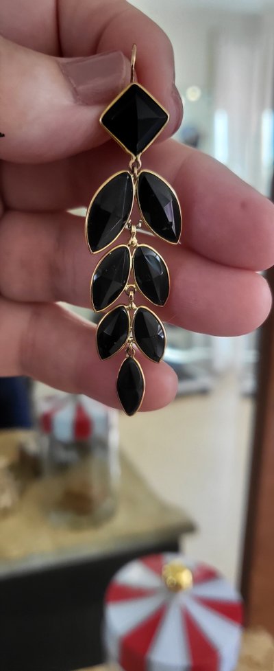 Boucles d'oreilles en Or 18ct et Jais, Napoléon 111