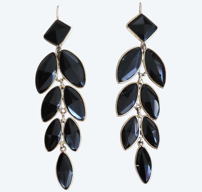 Boucles d'oreilles en Or 18ct et Jais, Napoléon 111