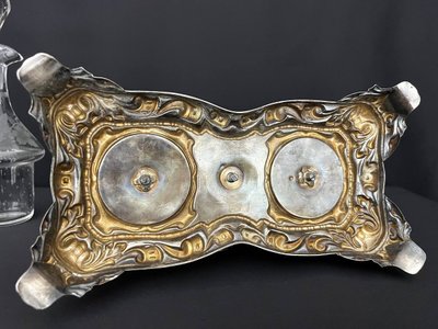 Huilier-vinaigrier in sterling silver and crystal - Minerve, late XIXᵉ century