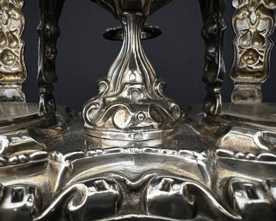 Huilier-vinaigrier in sterling silver and crystal - Minerve, late XIXᵉ century