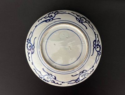 Chinese porcelain decorative plate - blue and white - children playing design