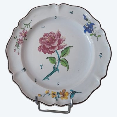 Manufacture de Kiel Allemagne  assiette  œillet  pourpre 25 cm