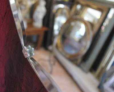 Diamètre 50 cm, miroir rond, verre facetté, année 50