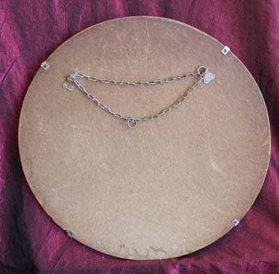 Diamètre 50 cm, miroir rond, verre facetté, année 50
