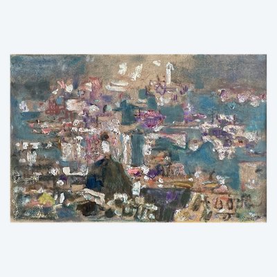 Abstract composition signed by Sascha Alexandre GARBELL - Ecole de Paris -Réalités nouvelles