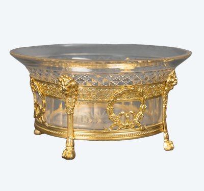A beautiful crystal and gilt bronze bowl, late 19th century